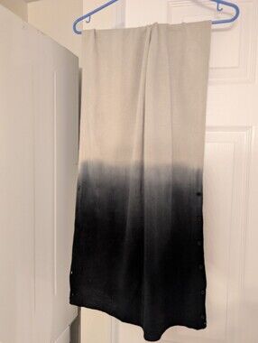 Ombre Black Dip Dye and Scrarf with Side Button Detail